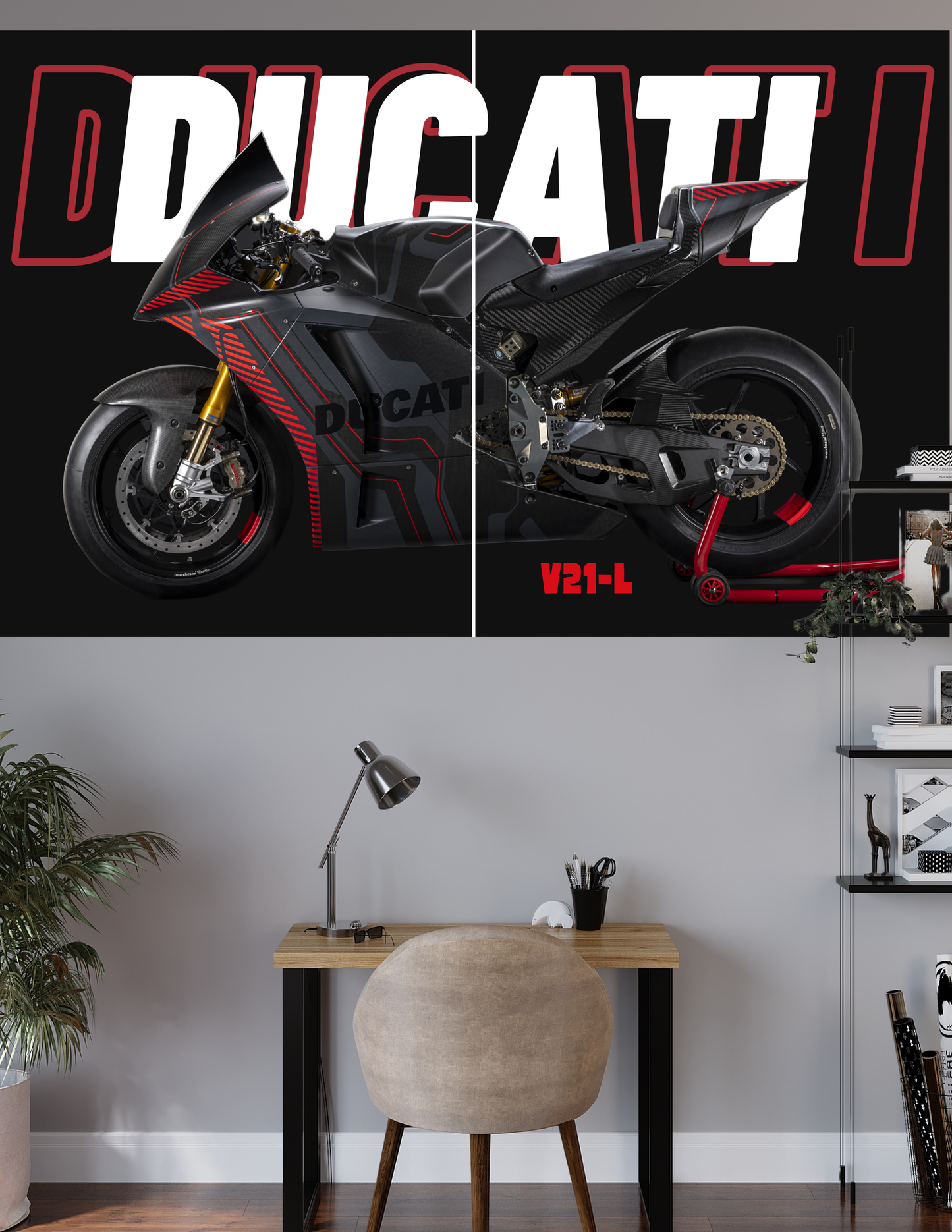 DUCATI V21 L | 2 Split Poster | High Quality | #HI2S2