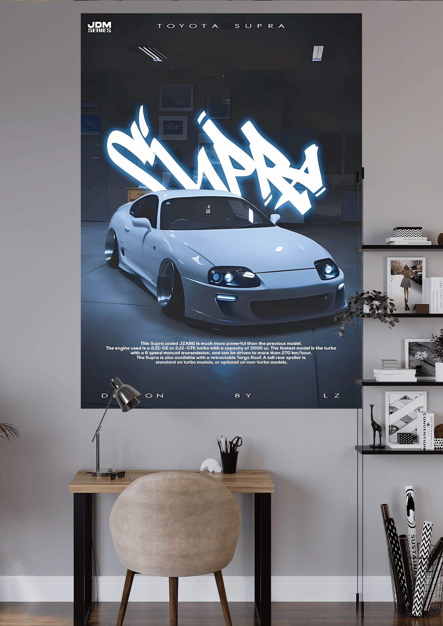 MODIFIED TOYOTA SUPRA POSTER | CAR POSTER | UNIQUE DESIGN | #OFFHIP038