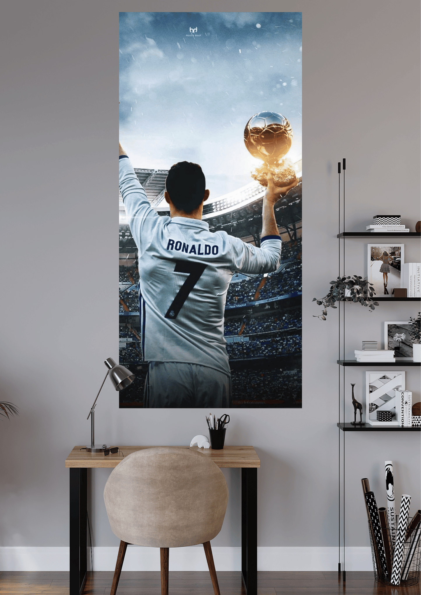 CRISTIANO HOLDING BALLON D'OR | UNIQUE DESIGN | SPORTS POSTER | #OFFHIP166