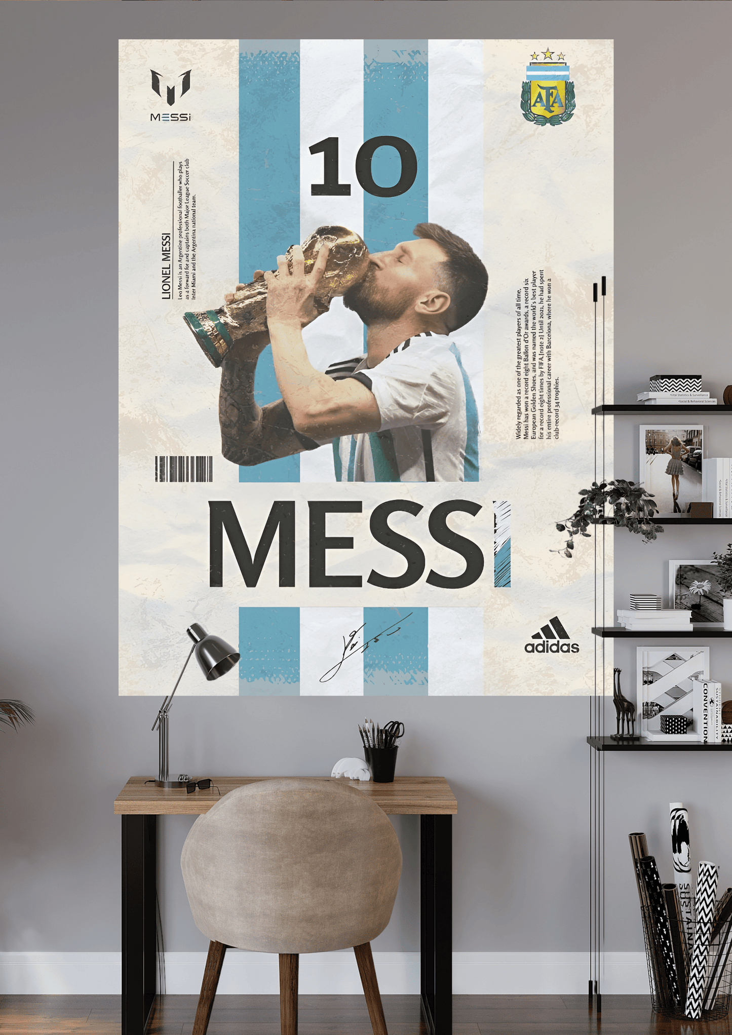 MESSI WITH TROPHY | UNIQUE DESIGN | FOOTBALL POSTER | #HIP012
