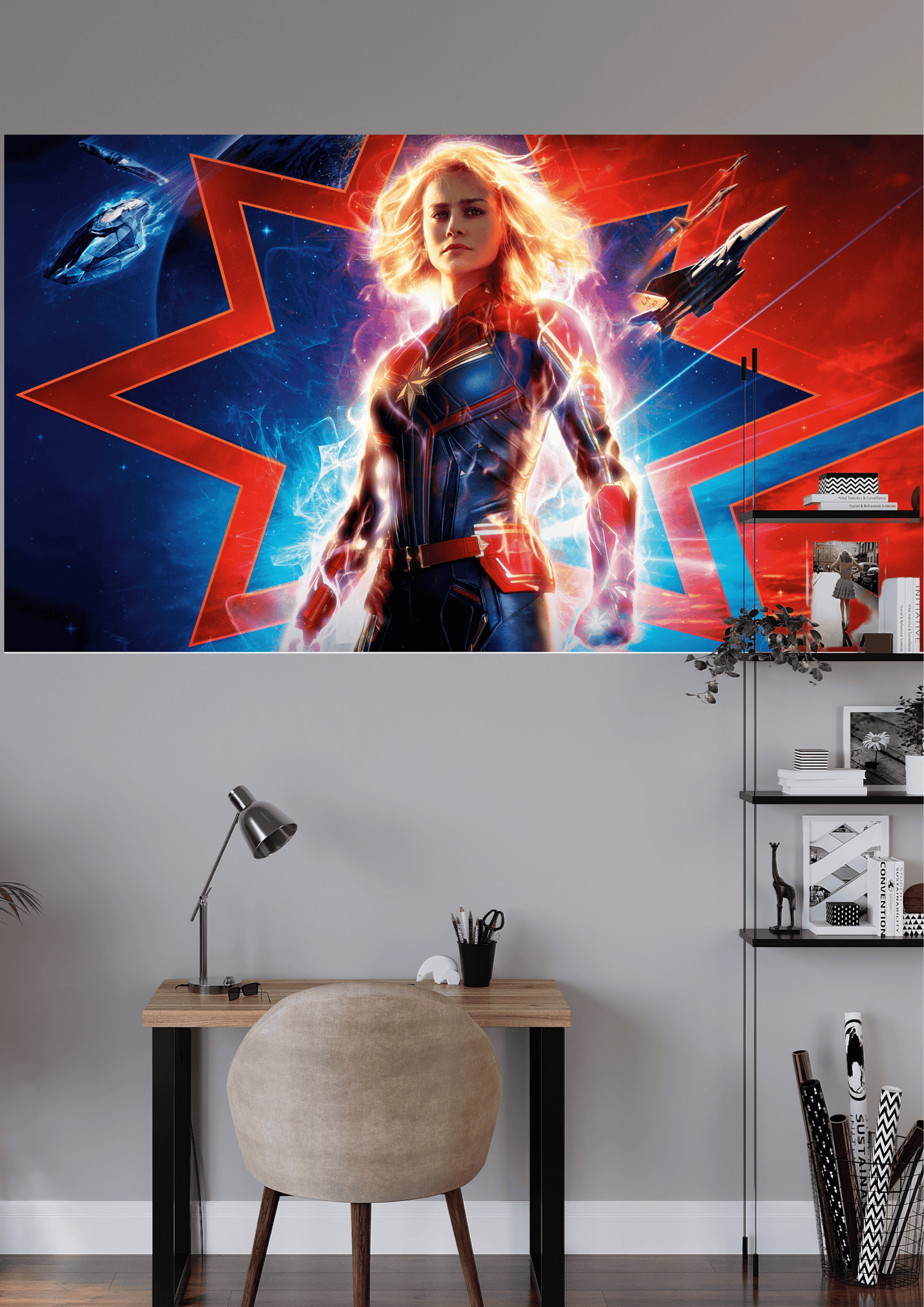 CAPTAIN MARVEL LANDSCAPE POSTER | UNIQUE DESIGN | MARVEL POSTER | #OFFHIL204
