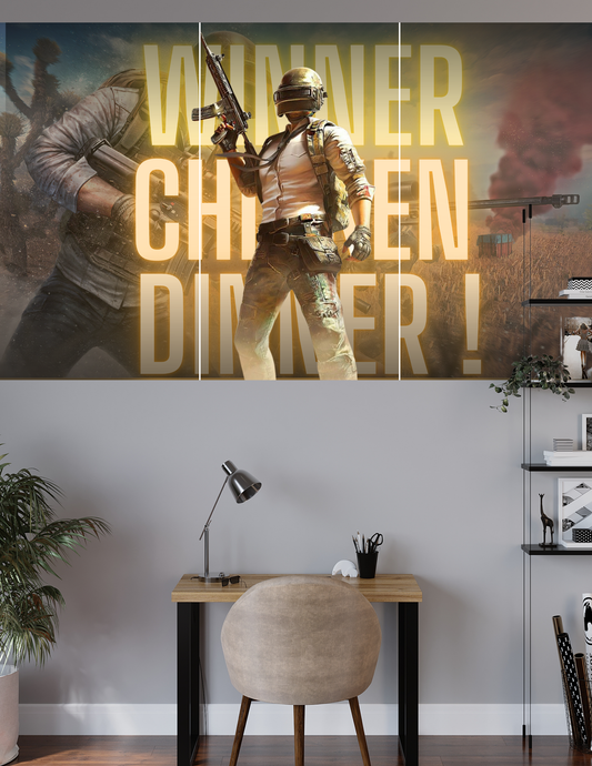 BGMI Winner Chicken Dinner | 3 Split Poster | High Quality Design | #HI3S7
