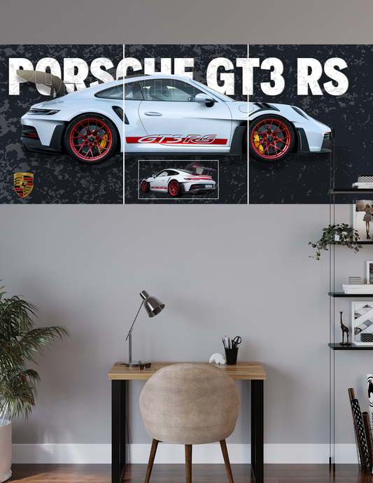Porsche 911 GT-RS | 3 Split Poster | High Quality Design | #HI3S8