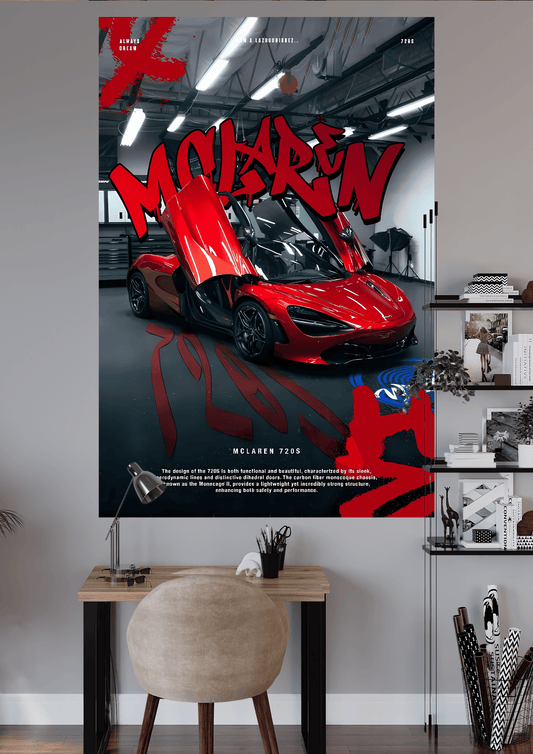 RED MCLAREN CAR POSTER  | CAR POSTER | UNIQUE DESIGN OF CAR POSTERS | #HIP030