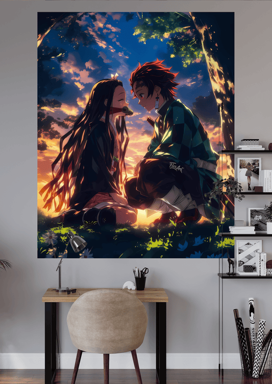 Tanjiro Kamado And Nezuko From Demon Slayer Poster | Anime Poster Brother And Sister| Demon Slayer | #HIP068