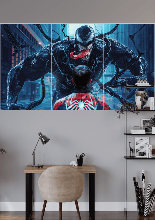 SPIDERMAN VS VENOM SPLIT POSTER | 3 Split Poster | High Quality Design | #HI3S187