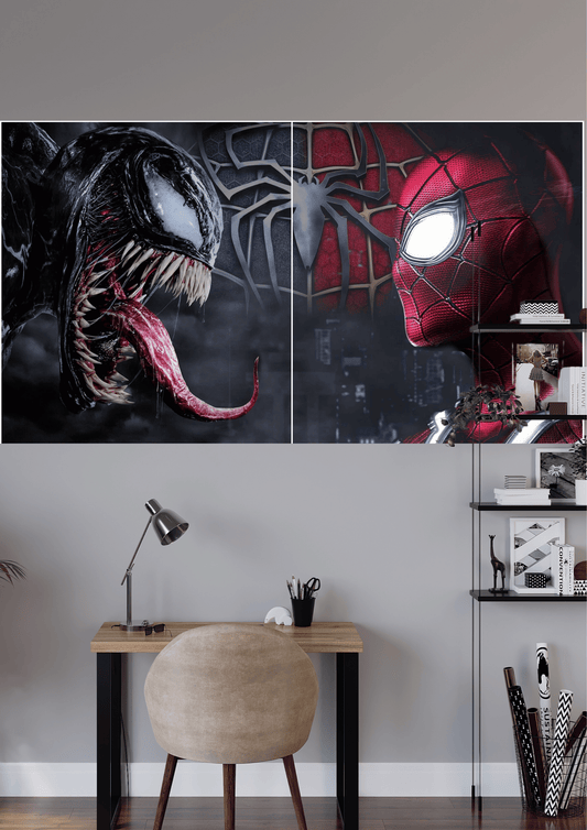 SPIDERMAN AND VENOM SPLIT POSTER | 2 Split Poster | High Quality Design | #HI2S198