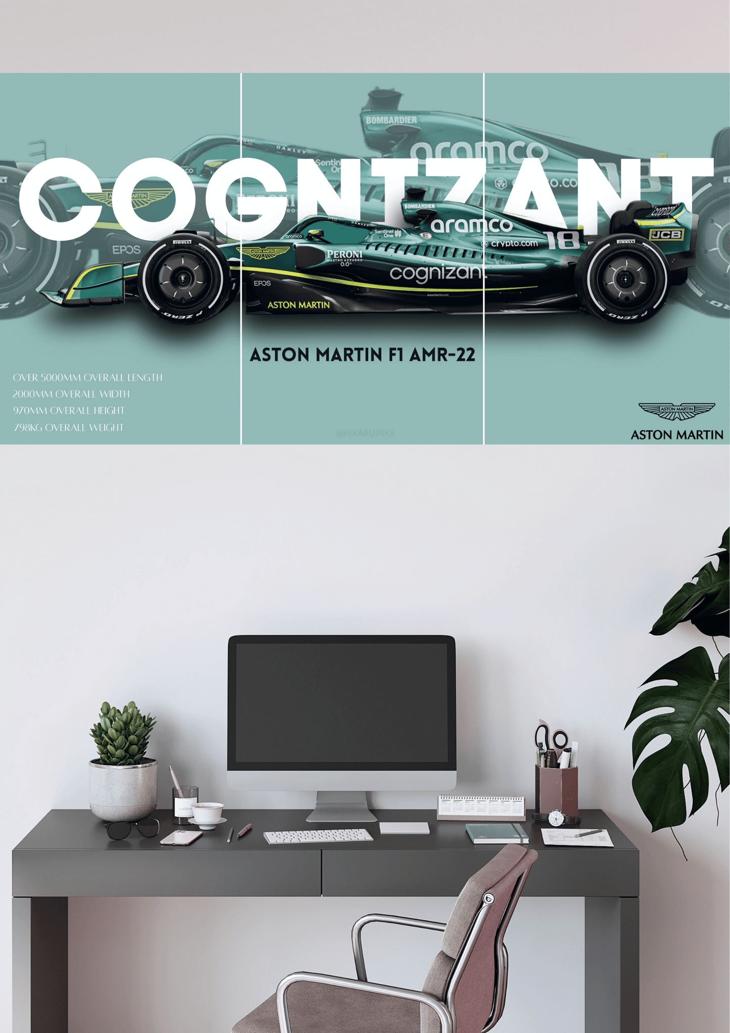 Cognizent Formula-1 Aston Martin Split Poster | 3 Split Poster | High Quality Design | #HI3S14