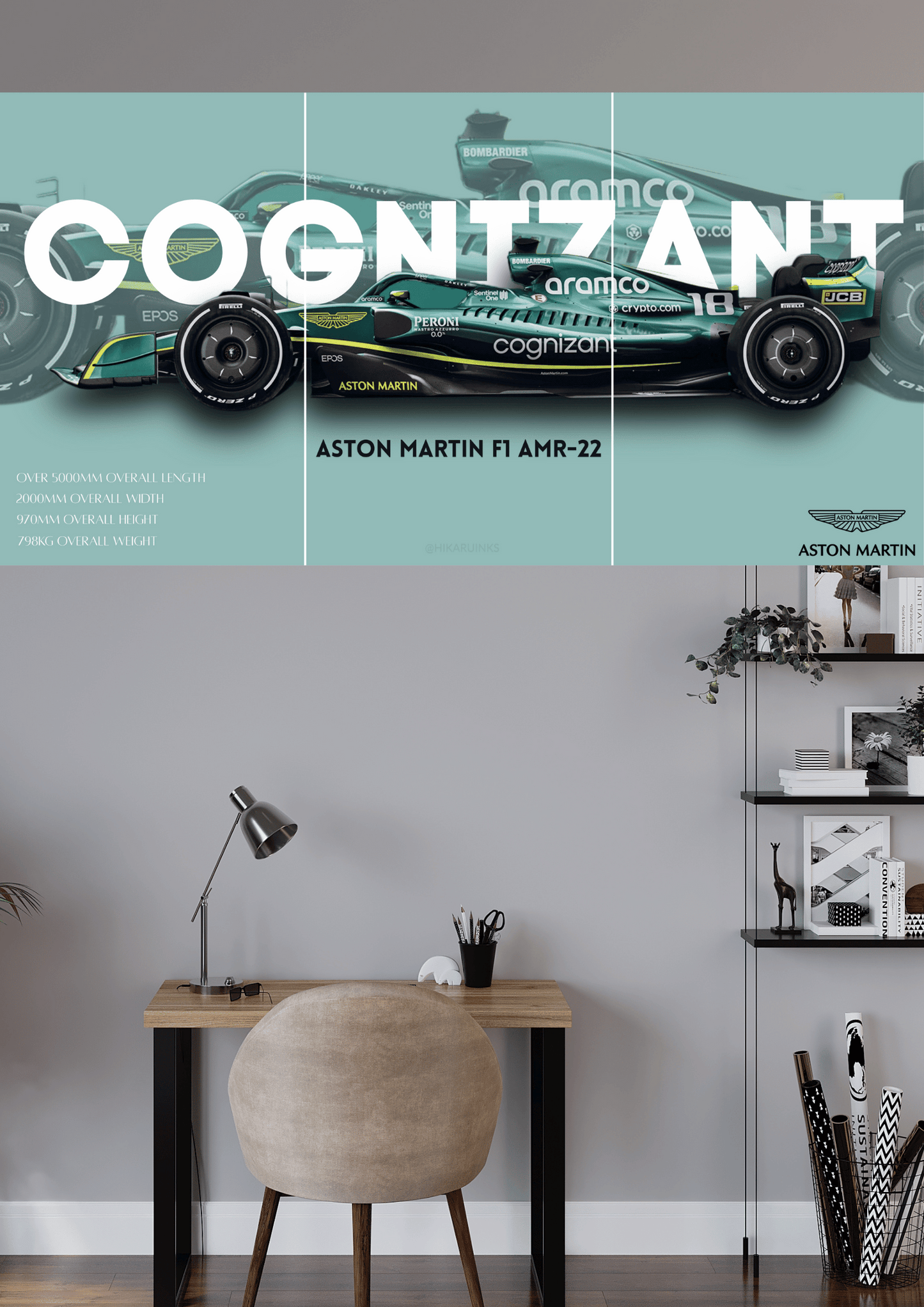 Cognizent Formula-1 Aston Martin Split Poster | 3 Split Poster | High Quality Design | #HI3S14